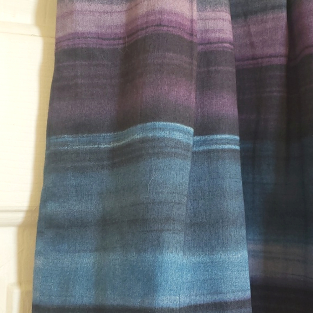 LOFT Watercolor Ombre Striped Pleated Skirt Blue Purple Gray 2P Soft Pleats - Picture 5 of 8